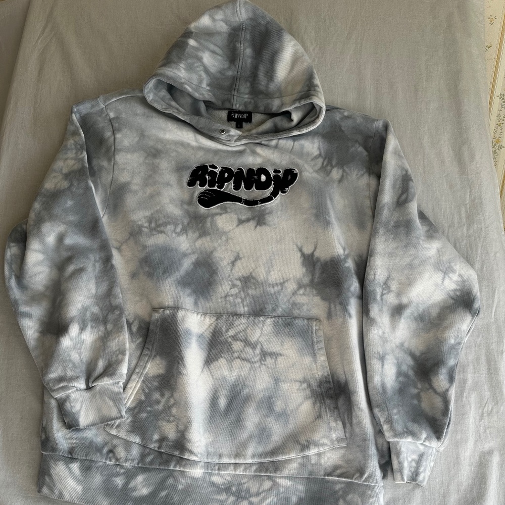 RipNDip Tie Dye Hoodie XL Gray Pullover Logo Sweatshirt